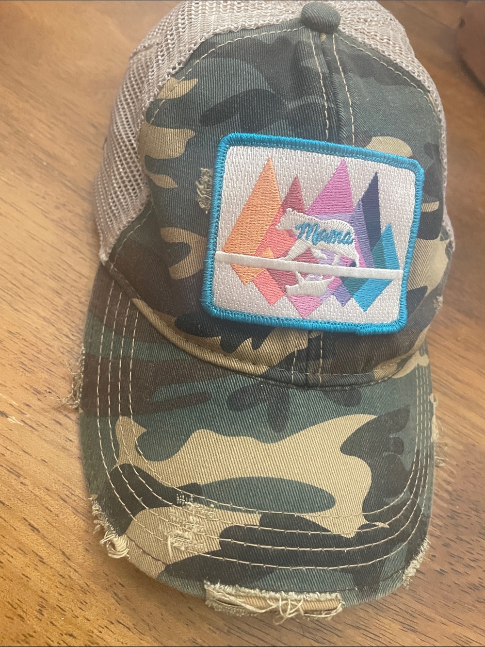 Judith March Camouflage Trucker Hat | Mama Bear | Adjustable Snap Back